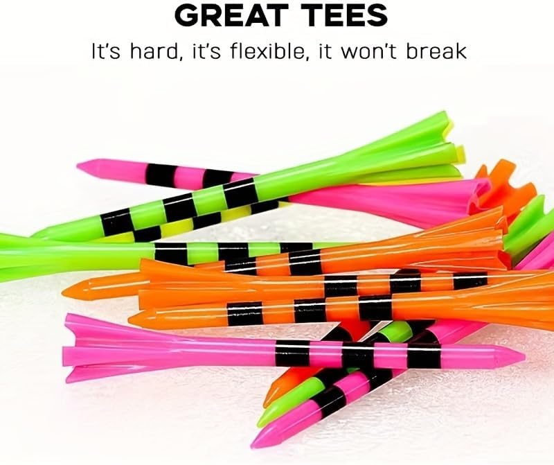 SWINGTEK 120 Pack Plastic Golf Tees,Contain 100 pcs 3-1/4 Inch Unbreakable Long Tees and 20 Short Tees,Mixed Color,Frictional Resistance Reduction - Image 5